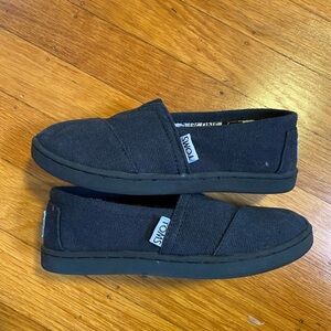 TOMS Kids Black Slip Ons